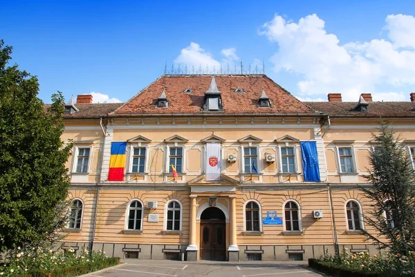 Sibiu Romania August 2012 Gamla Stadshuset För Närvarande Administrationsbyggnad Sibiu — Stockfoto