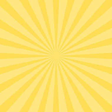 Sunburst background. Vector sunburst yellow radial beams pattern. Radial rays abstract vector texture.