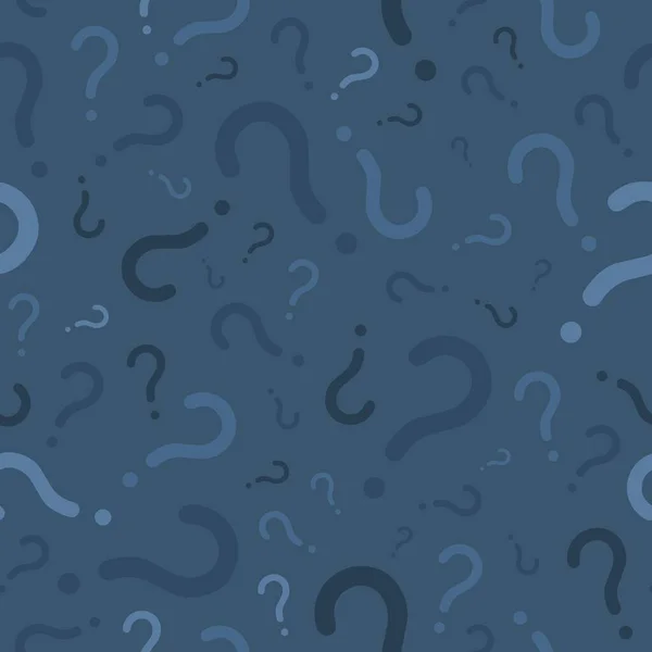 Vraagtekens Naadloze Vectorachtergrond Vraagteken Textuur Voor Online Enquête Quiz Blauwe — Stockvector