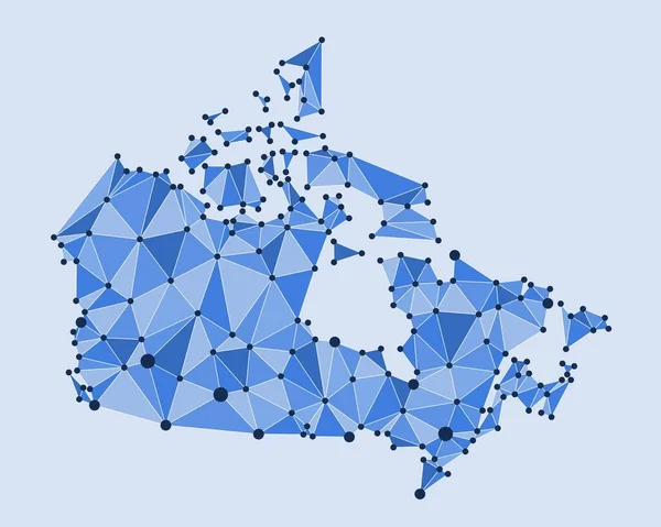 Многоугольная Карта Канады Низкий Поли Модный Стиль Векторной Карты Канады — стоковый вектор