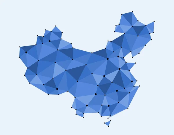 Πολυγωνικός Χάρτης Της Κίνας Χαμηλό Πολυ Ύφος Διανυσματικός Χάρτης Της — Διανυσματικό Αρχείο