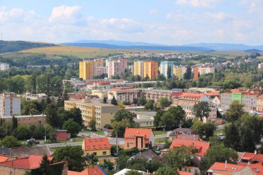 Presov, Slovakya - şehrin yeni kısmının havadan görünüşü.