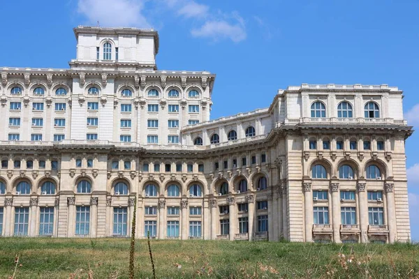Palacio Del Parlamento Rumania Rumano Palatul Parlamentului Monumento Bucarest Capital —  Fotos de Stock