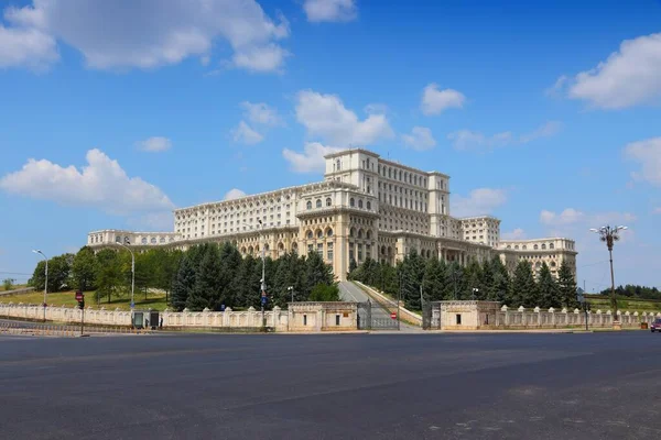 Palacio Del Parlamento Rumania Rumano Palatul Parlamentului Monumento Bucarest Capital —  Fotos de Stock