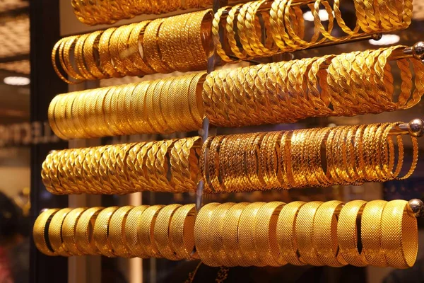 Złota Biżuteria Grand Bazaar Stambule Turcja — Zdjęcie stockowe