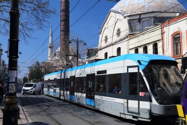 Istanbul Turkey March 2023 Public Transportation Electric Tram Line Cemberlitas — Stock Photo, Image