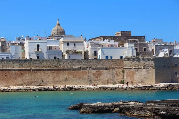 Talya Nın Apulia Bölgesindeki Monopoli Limanı Talya Deniz Kenti — Stok fotoğraf
