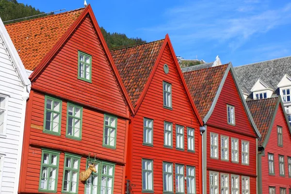 Bergen Norway Bryggen Harbor District Unesco World Heritage Site — стоковое фото