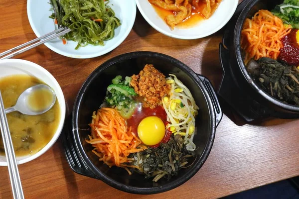 Bibimbap Dans Restaurant Local Busan Corée Sud Nourriture Coréenne — Photo