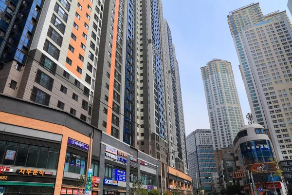 Busan Zuid Korea Maart 2023 Hoge Dichtheid Residentiële Architectuur Dongnae — Stockfoto