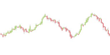 Borsa vektör şeması. Basit bir şamdan alım satım grafiği. Finansal diyagram yukarı aşağı hareket ediyor.