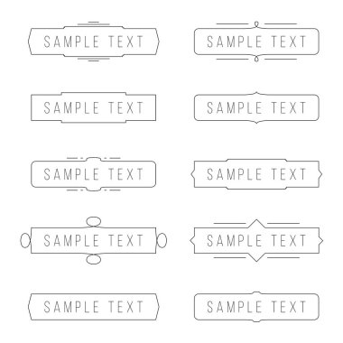 Metin paneli şablonu. Basit metin çerçevesi modern biçim dikdörtgeni. Metin için ince çizgi kenarlık çerçevesi.