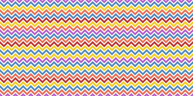 Kusursuz vektör zigzag deseni. Soyut geometrik zigzag sembolleri dokusu. Renkli parti süsü.