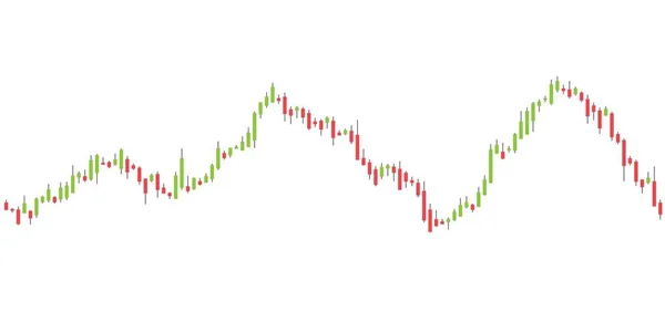 証券取引所ベクトルチャート 簡単な燭台取引グラフ 上下に動く財務図 — ストックベクタ