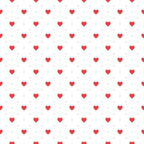 Πολκα Καρδιά Αδιάλειπτη Φόντο Διάνυσμα Κόκκινες Καρδιές Και Τελείες Μοτίβο — Διανυσματικό Αρχείο