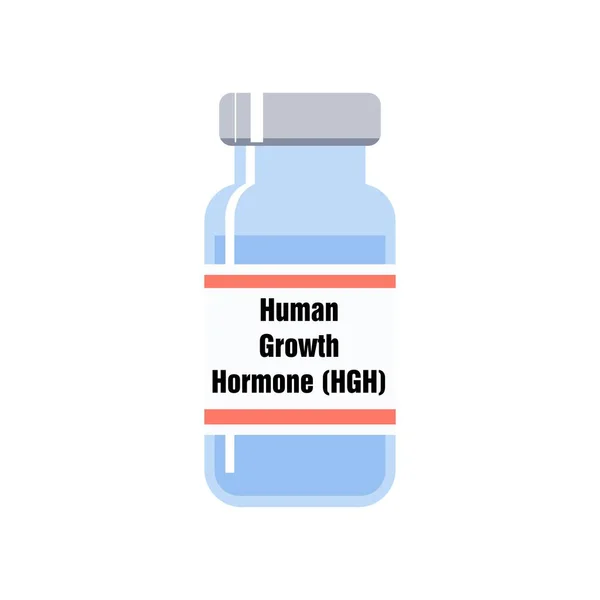 Φιαλίδιο Της Ανθρώπινης Αυξητικής Ορμόνης Hgh Γνωστή Και Σωματοτροπίνη — Διανυσματικό Αρχείο