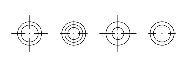 Gun Sight Crosshairs Vector Crosshair Set Isolated Symbol — Stock Vector