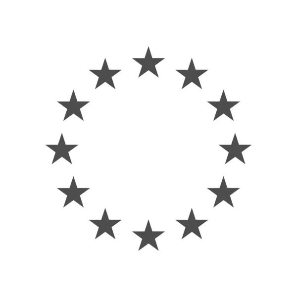 Symbol Unii Europejskiej Dwanaście Gwiazd Odizolowanych Białym Znak Wektora — Wektor stockowy