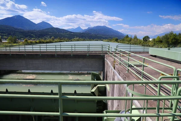 Oostenrijk Waterkrachtopwekking Waterkrachtcentrale Aan Drau Drava Paternion — Stockfoto