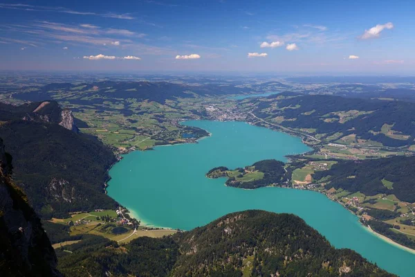 Mondsee Ορεινή Λίμνη Στις Αυστριακές Άλπεις Αυστρία Τοπίο Στην Περιοχή — Φωτογραφία Αρχείου