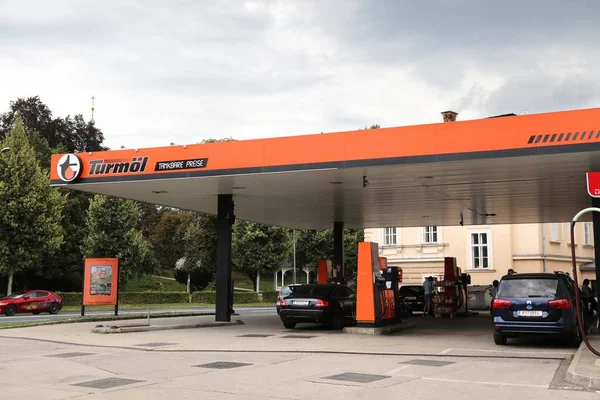 Klagenfurt Austria Sierpnia 2022 Stacja Benzynowa Turmol Klagenfurcie Turmol Marka — Zdjęcie stockowe