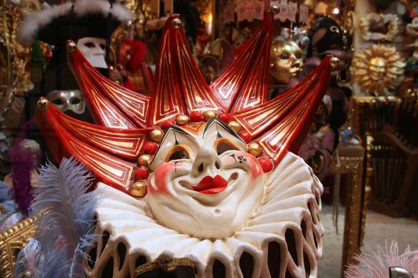 Karnevalsmask Från Venedig Traditionell Venetiansk Festivalkostymmask Souvenir Från Venedig Italien — Stockfoto