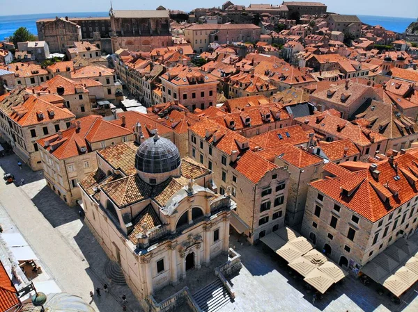 Marco Cidade Dubrovnik Croácia Catedral Assunção Vista Aérea Dubrovnik — Fotografia de Stock
