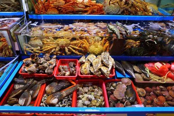 Mercato Del Pesce Seoul Corea Del Sud Crostacei Mercato Del — Foto Stock