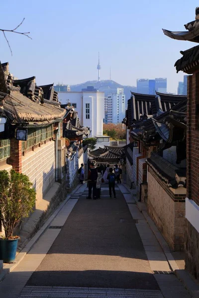 Bukchon Hanok Village Seul Coreia Sul Rua Cidade Velha — Fotografia de Stock