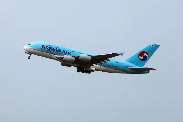 Seoul Südkorea April 2023 Airbus A380 Von Korean Air Startet — Stockfoto