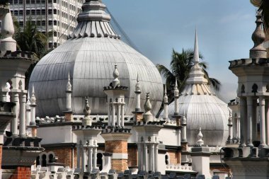 Kuala Lumpur şehrindeki Mescid Jamek camii, Malezya.