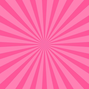 Arka plan ışınları. Güneş patlaması desenli pembe ürün pazarlama vektörü arka planı. Radyal patlama arkaplan deseni.