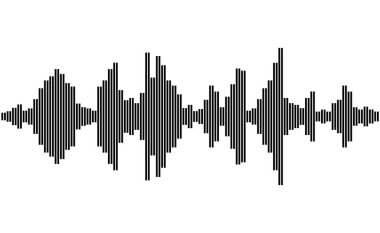 Ses düzeyi vektörü. Siyah beyaza. Ses dalgası görüntüsü. Ses dalgası grafikleri.