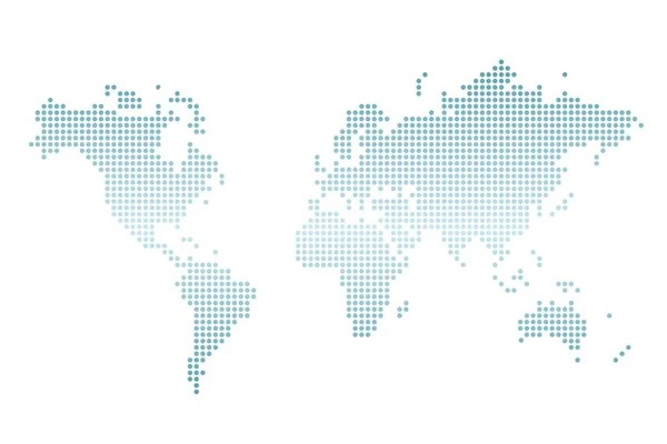 Světová Mapa Tečkovaná Jednoduchá Mapa Izolovaného Vektorového Světa Barva Modrého — Stockový vektor