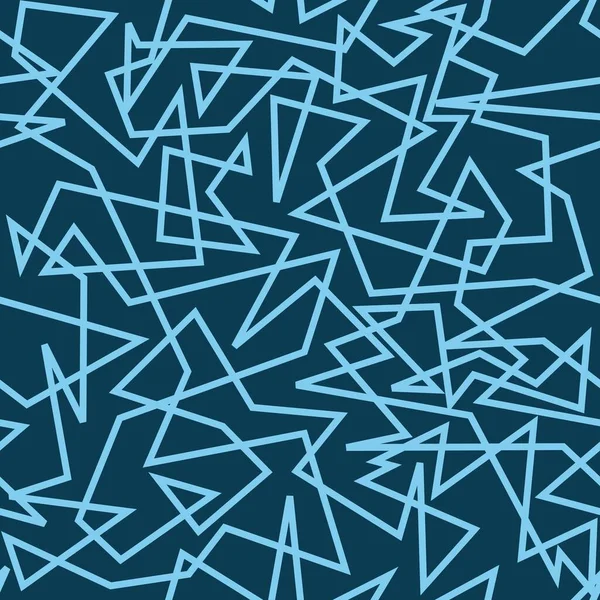 Абстрактний Геометричний Візерунок Хаотичні Лінії Випадкова Геометрія Безшовна Текстура Синій — стоковий вектор
