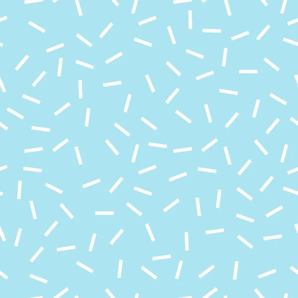 Straight Line Sprinkles Background Memphis Style Dash Seamless Vector Pattern — Stok Vektör
