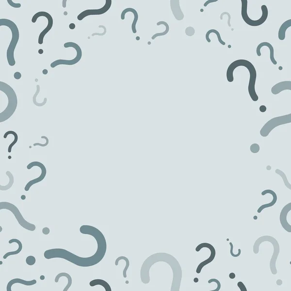 Vector Frame Question Mark Border Survey Quiz Poll Grey Color — Stock Vector