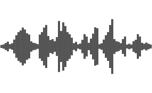 Audio Levels Vector Black White Sound Wave Display Audio Waveform — Stock Vector