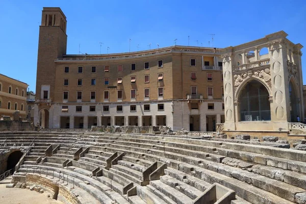 Lecce Italia Antico Anfiteatro Romano Città Nella Penisola Salentina — Foto Stock