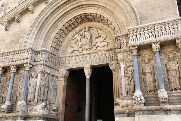 Arles Fransa Daki Trophime Kilisesi Eski Katedral Fransızcada Saint Trophime — Stok fotoğraf