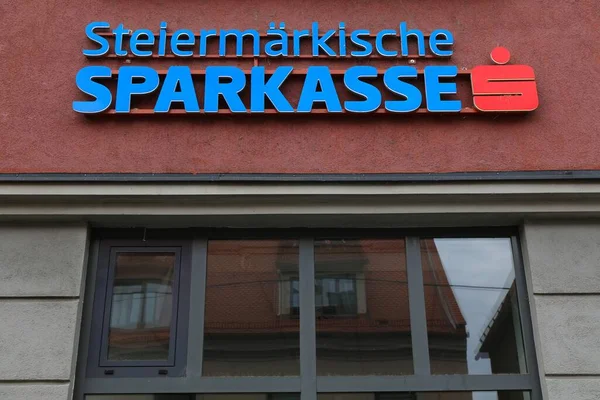 Styria Austria Sierpnia 2022 Bank Oszczędnościowy Steiermarkische Sparkasse Austrii Sparkasse — Zdjęcie stockowe