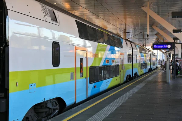 Salzburg Austria Agosto 2022 Treno Passeggeri Stadler Kiss Delle Ferrovie — Foto Stock