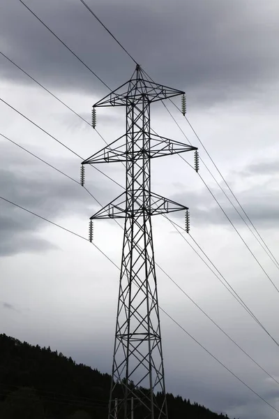 Stromnetz Norwegen Hochspannungsmast Aus Stahl — Stockfoto