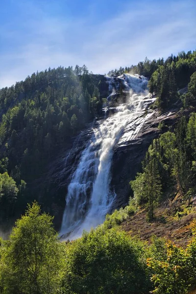Nádherné Místo Norsku Reiarsfossen Masivní Vodopád Agder Norsko — Stock fotografie