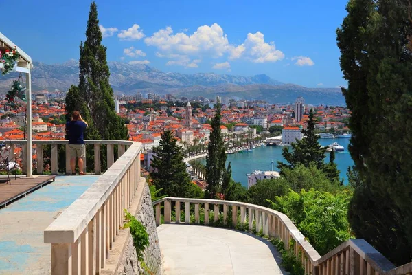 Uitzicht Stad Toeristische Attractie Split Kroatië Bezienswaardigheden Van Kroatië Unesco — Stockfoto