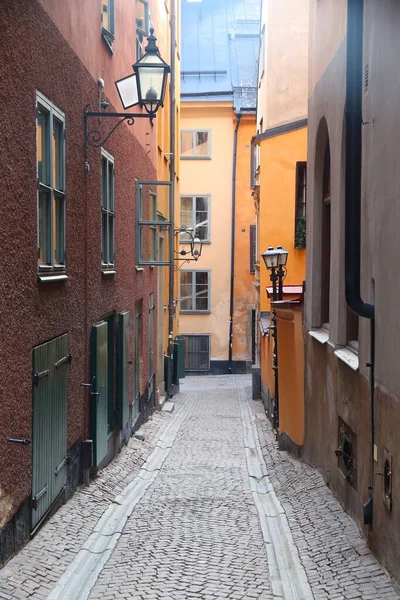瑞典斯德哥尔摩市 老城狭窄的街道 — 图库照片