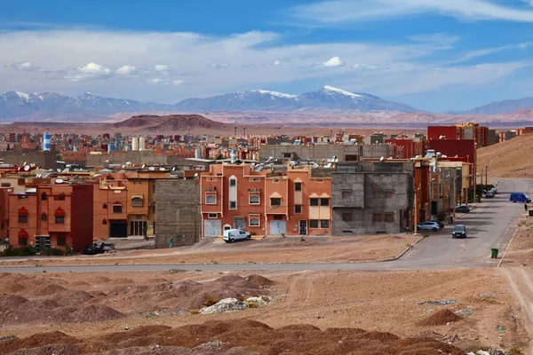 Ouarzazate Stadt Marokko Auch Warzazat Geschrieben Stadtsilhouette Mit Wohnviertel Und — Stockfoto