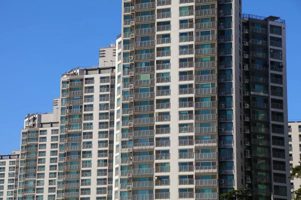 Vista Cidade Seul Altos Edifícios Apartamentos Genéricos Bairro Residencial Jamsil — Fotografia de Stock