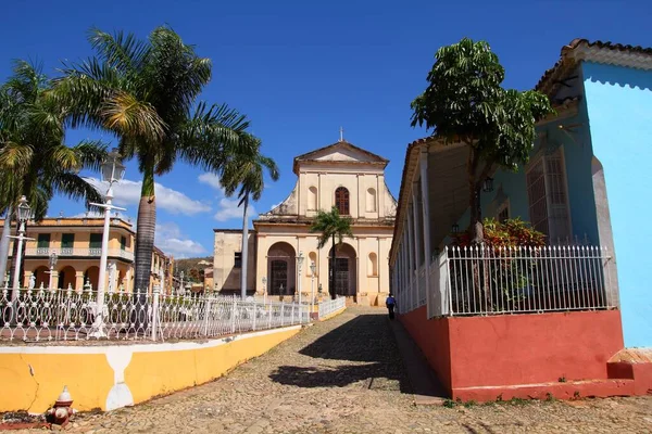 Trinidad Cuba Oude Stad Plaza Mayor Plein Unesco Werelderfgoed Bezienswaardigheden — Stockfoto
