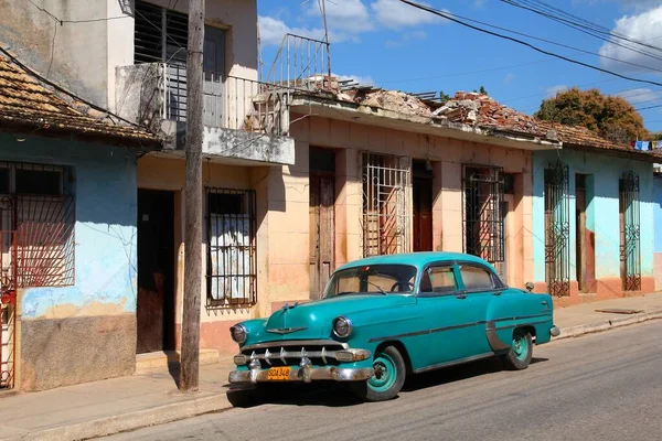 Trinidad Cuba Şubat 2011 Trinidad Park Edilmiş Eski Klasik Chevrolet — Stok fotoğraf